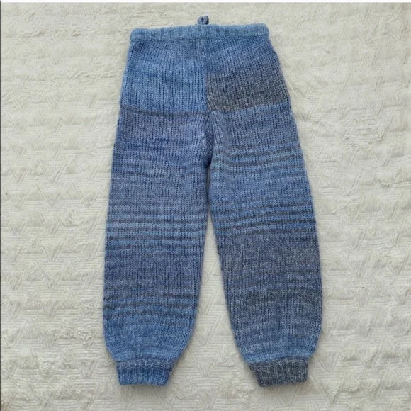 Loveshackfancy blue knit blossom pants NWT